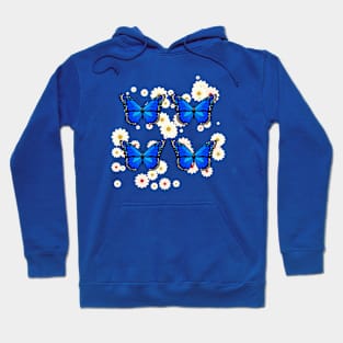 Four blue butterflies Hoodie